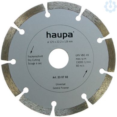 Haupa Diamond dry cutting blade  125x22.2 mm sintered 230702 | Elektrika.lv