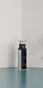 Brennenstuhl Pagarinātajs iebūvējamais Tower Power 2m 3 rozetes + 2xUSB H05VV-F melns/sudrabs 1396200013 | Elektrika.lv