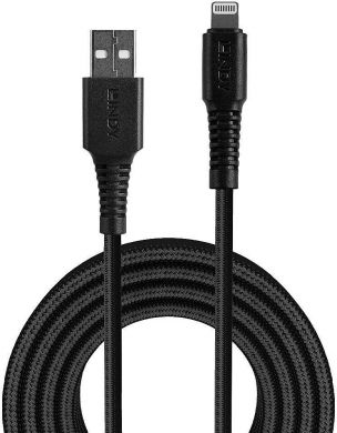 Lindy CABLE USB-A TO LIGHTNING 1M/REINFORCED 31291 LINDY 31291 | Elektrika.lv