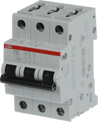ABB S203-C40 Автоматический выключатель 6kA 40A 3P 2CDS253001R0404 | Elektrika.lv