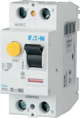 EATON 2P 25A 30mA type AC Noplūdes strāvas slēdzis PF6-25/2/003 286492 | Elektrika.lv
