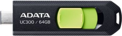 Adata ADATA FlashDrive  UC300 64 GB,  USB 3.2 Gen 1, Black/Green ACHO-UC300-64G-RBK/G | Elektrika.lv