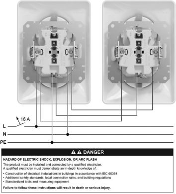 Schneider Electric Dubulta kontaktligzda a/z ar rāmīti balta Sedna Design SDD311221 | Elektrika.lv