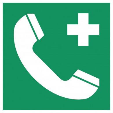 LUUX Zīme TELEFONS zaļa fonā 150x150mm  | Elektrika.lv